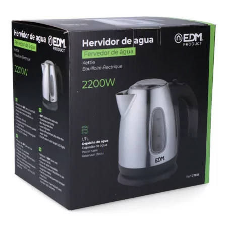 Chaleira Elétrica EDM 1,7 L - Inox 2200 W com Desligamento Automático