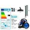 EDM 2.5 L Bagless Vacuum Cleaner - Multicyclonic 79 dB - 700 W Blue - Class A