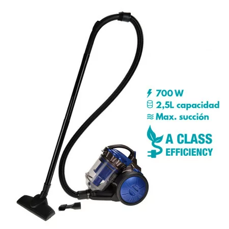 EDM 2.5 L Bagless Vacuum Cleaner - Multicyclonic 79 dB - 700 W Blue - Class A
