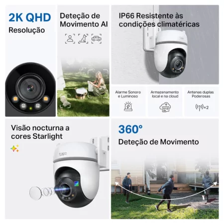 Câmara de Segurança Wi-Fi Exterior TP-Link Tapo C420 (2K QHD - Bateria 180 Dias - IP65)|TP-Link|8885020627398 Câmara de Segurança Wi-Fi Exterior TP-Link Tapo C420 (2K QHD - Bateria 180 Dias - IP65)|TP-Link|8885020627398