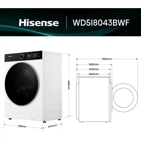 Hisense WD5I8043BWF Washer Dryer (8kg/5kg - 1400rpm - Class D)