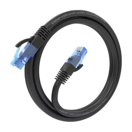 Cabo de Rede RJ45 AWG26 CCA UTP Cat6 Aisens - 1M - Preto|AISENS|8435739900727