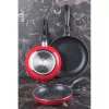 Set of 3 Red & Marble San Ignacio Frying Pans - (Ø16+20+24cm) - Pressed Aluminum