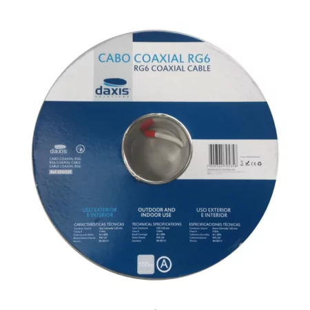 Cabo Coaxial RG6 Branco - 100 Mts|Daxis|