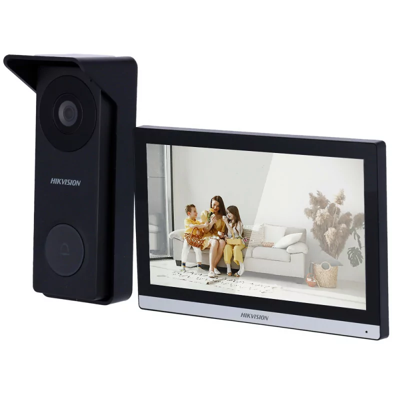 Kit Videoportero Hikvision Híbrido 4 Fios Analógico + WiFi - DS-KIS313-P(B)
