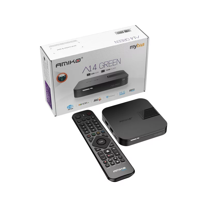 Amiko Android 14 4K UHD IPTV Receiver - A14 Green