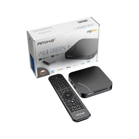 Amiko A14 Green+ BT - Android 14 - 2GB/32GB - Dual Band WiFi - IPTV 4K UHD