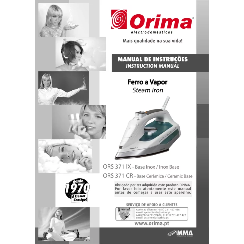 Ferro de Engomar a Vapor Orima 2200W Inox - ORS-371-IX