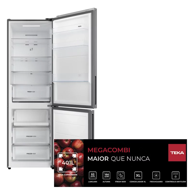 Teka 401L Combined Fridge Freezer - RBF54650SS Teka 401L Combined Fridge Freezer - RBF54650SS