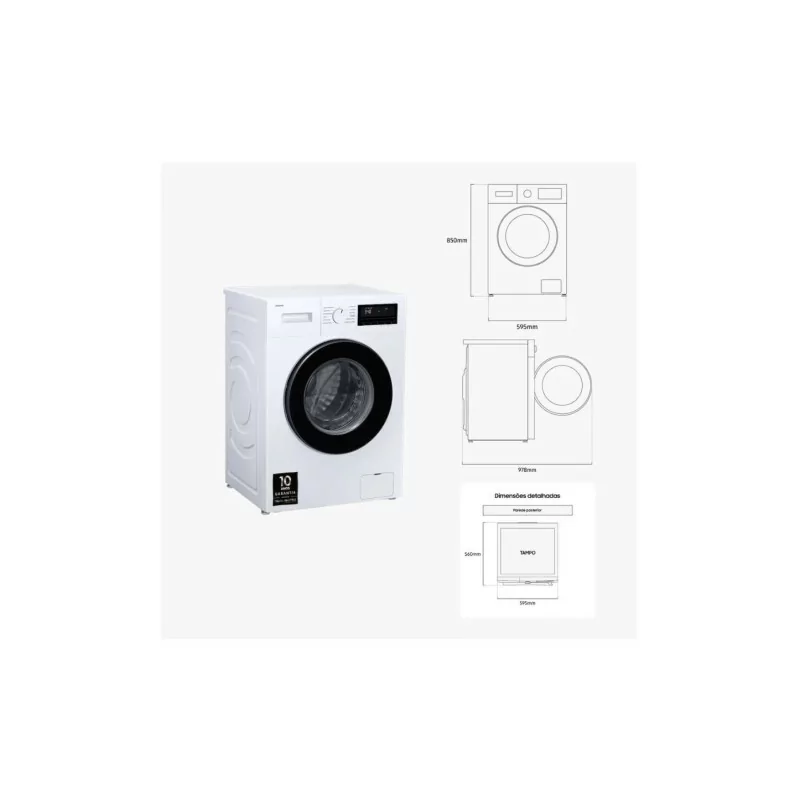 Lavadora de Ropa Samsung 8kg 1400RPM - WW80FG3M05AWEP