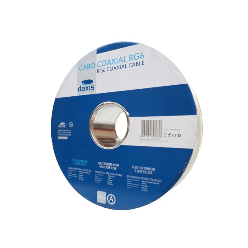 Cabo Coaxial Iberosat RG 6 ITED Branco 100mt Cabo Coaxial Iberosat RG 6 ITED Branco 100mt