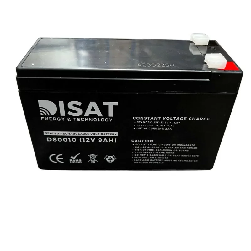 Bateria de chumbo 12V, 9AH, F1 (151mm x 65mm x 100mm) DISAT