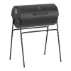 Churrasqueira a Carvão XL Gourmet Kitchen com Tampa e Termómetro - Grelha 69,5 x 35 cm / 103,3cm - Preta