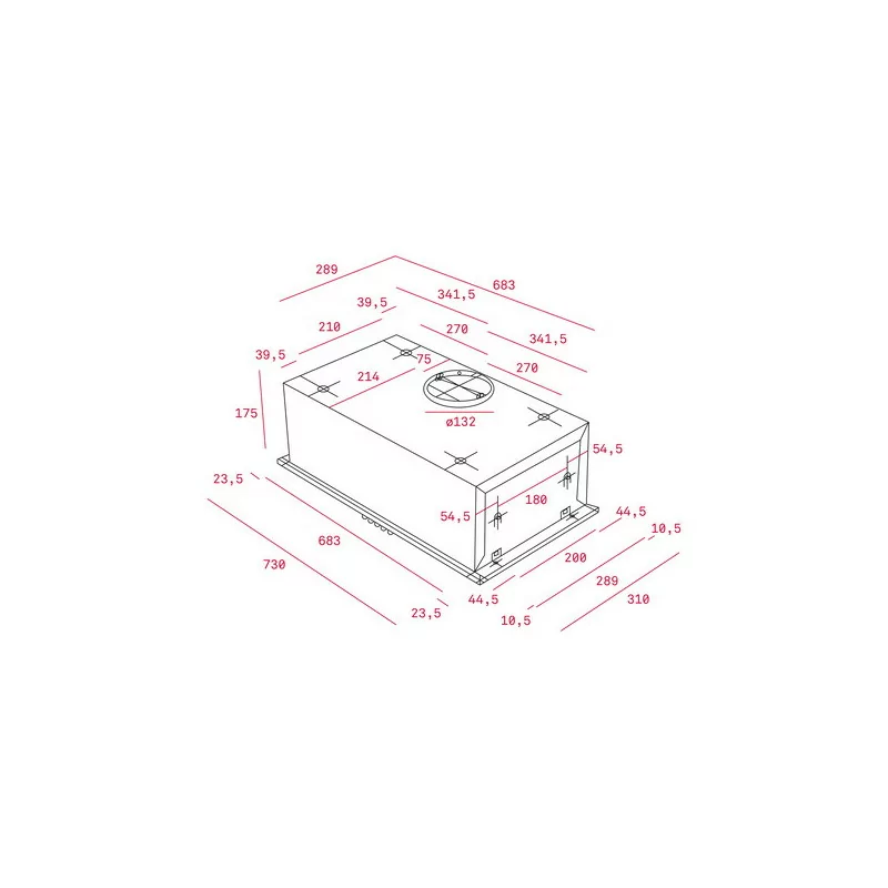 TEKA Built-in Hood GFH 73 - 329 m³/h Extraction, Stainless Steel