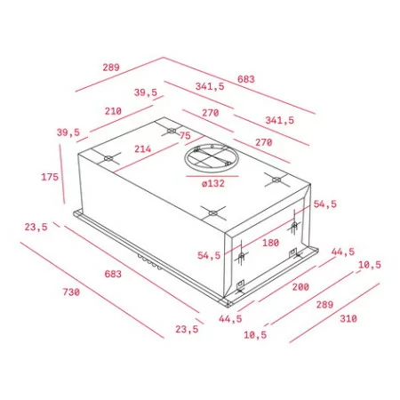 TEKA Built-in Hood GFH 73 - 329 m³/h Extraction, Stainless Steel