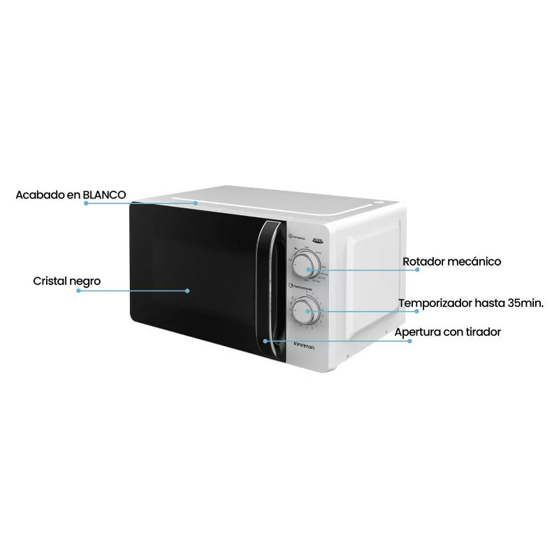 Microondas Infiniton MW-GW2090 (20 L - Con Grill - Blanco)