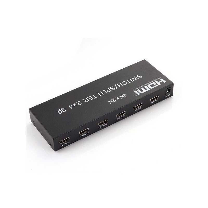 Spliter/Switch HDMI 2X4 - KHS04|K-Pro|7924410272099