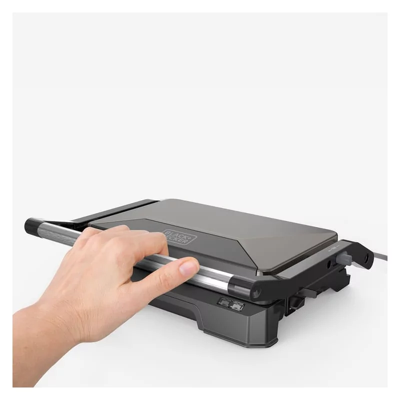 Grill Black+Decker 1000W - Abertura 180º - Placas Antiaderentes - BXGR1001E