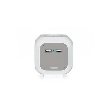 Cubo de 4 tomadas e 2 fichas USB 2.1A e cabo de 1.4m