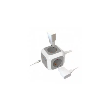 Cubo de 4 tomadas e 2 fichas USB 2.1A e cabo de 1.4m