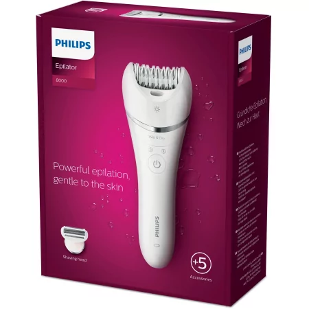 Kontrolsat - Depiladora Philips - Epilator Series 8000 - Húmido/Seco - Branca - BRE710/00 Kontrolsat - Depiladora Philips - Epilator Series 8000 - Húmido/Seco - Branca - BRE710/00