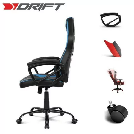 Cadeira Gaming Drift DR50 - Preta/Azul