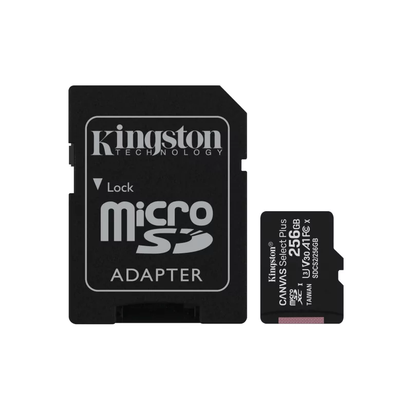 Kontrolsat - Kingston MicroSD Card - 256GB + SD Adapter - SDCS2/256GB Kontrolsat - Kingston MicroSD Card - 256GB + SD Adapter - SDCS2/256GB