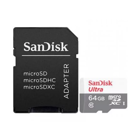 Kontrolsat - Cartão de Memória SanDisk Ultra 64GB - MicroSD HC com Adaptador - Classe 10 - 100MB/s Kontrolsat - Cartão de Memória SanDisk Ultra 64GB - MicroSD HC com Adaptador - Classe 10 - 100MB/s
