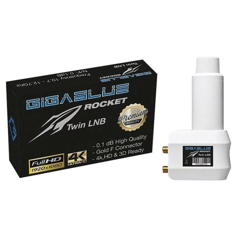 LNB Twin Ultra Rocket GigaBlue - Ruido 0.1dB, Ganho 60dB LNB Twin Ultra Rocket GigaBlue - Ruido 0.1dB, Ganho 60dB