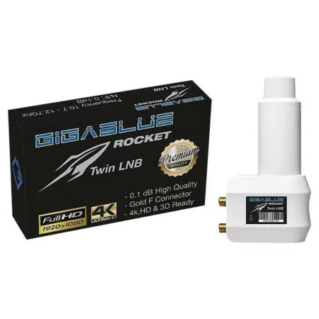 LNB Twin Ultra Rocket GigaBlue - Ruido 0.1dB, Ganho 60dB