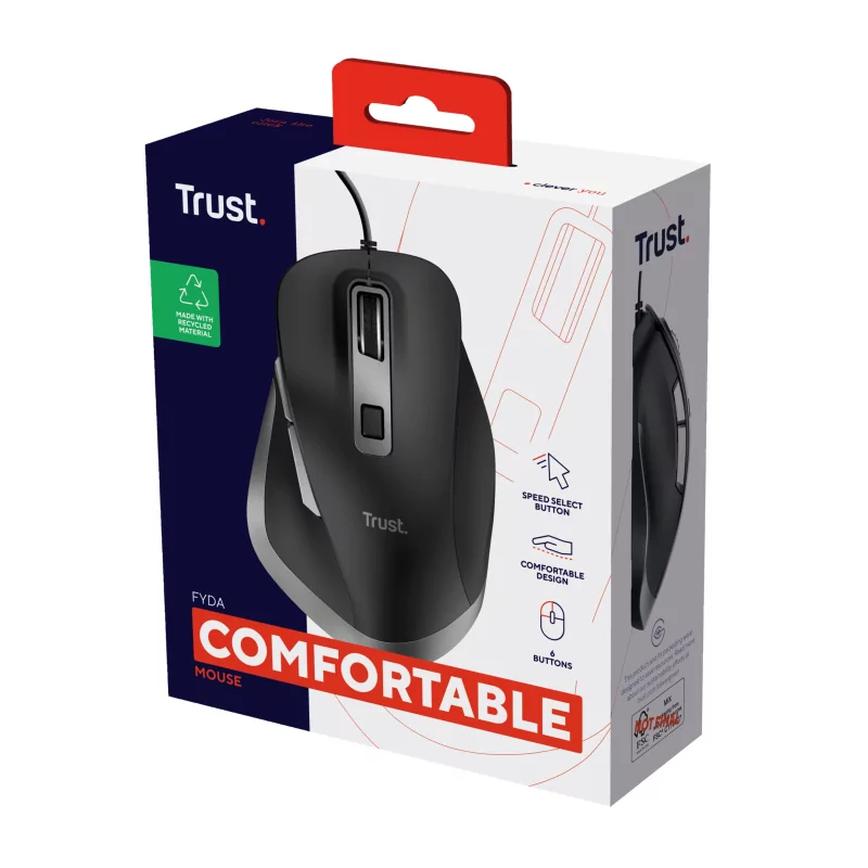 Kontrolsat - Trust Fyda Eco Ergonomic Mouse - 5000 DPI