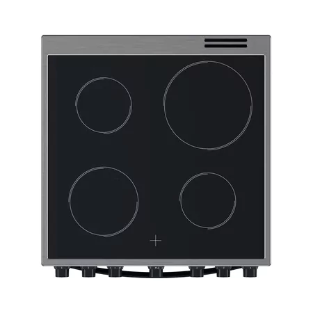 Kontrolsat - Fogão Eletrico Indesit - 4 Queimadores - 69L - Inox - IS67V5PHX/E Kontrolsat - Fogão Eletrico Indesit - 4 Queimadores - 69L - Inox - IS67V5PHX/E