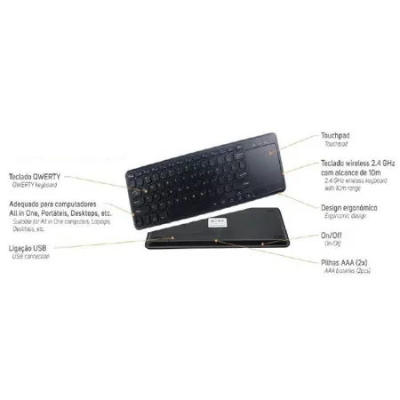 Silver Mini Teclado IP-IP650S - Touchpad