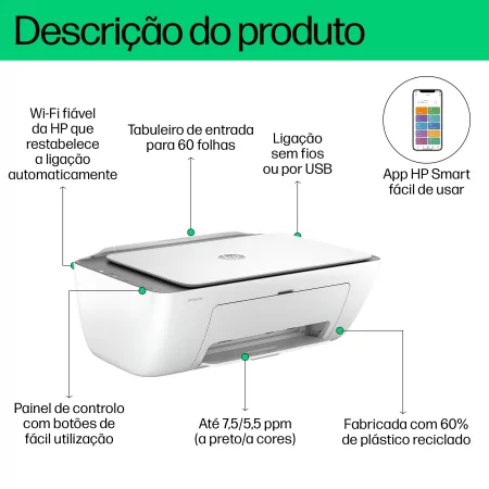 Kontrolsat - Impressora HP - Multifunções - DeskJet 2820e - 588K9B Kontrolsat - Impressora HP - Multifunções - DeskJet 2820e - 588K9B