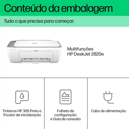 Kontrolsat - Impressora HP - Multifunções - DeskJet 2820e - 588K9B Kontrolsat - Impressora HP - Multifunções - DeskJet 2820e - 588K9B