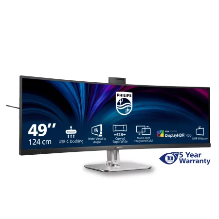 Kontrolsat - Philips Monitor 49B2U5900CH 48.8" LED UltraWide Dual QHD 75Hz Curved USB-C Webcam Kontrolsat - Philips Monitor 49B2U5900CH 48.8" LED UltraWide Dual QHD 75Hz Curved USB-C Webcam