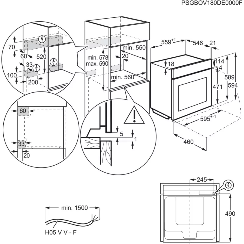Kontrolsat - AEG BPE-748380T oven - 71L
