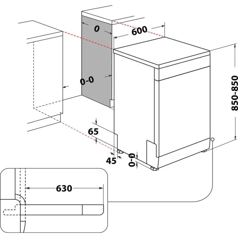 Kontrolsat - Whirlpool W7F HS41 X Dishwasher (15 Place Settings - 60cm - Class C)