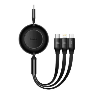 Kontrolsat - Baseus Adapter - (Lightning + USB-C + MicroUSB) - 1.1M - Black