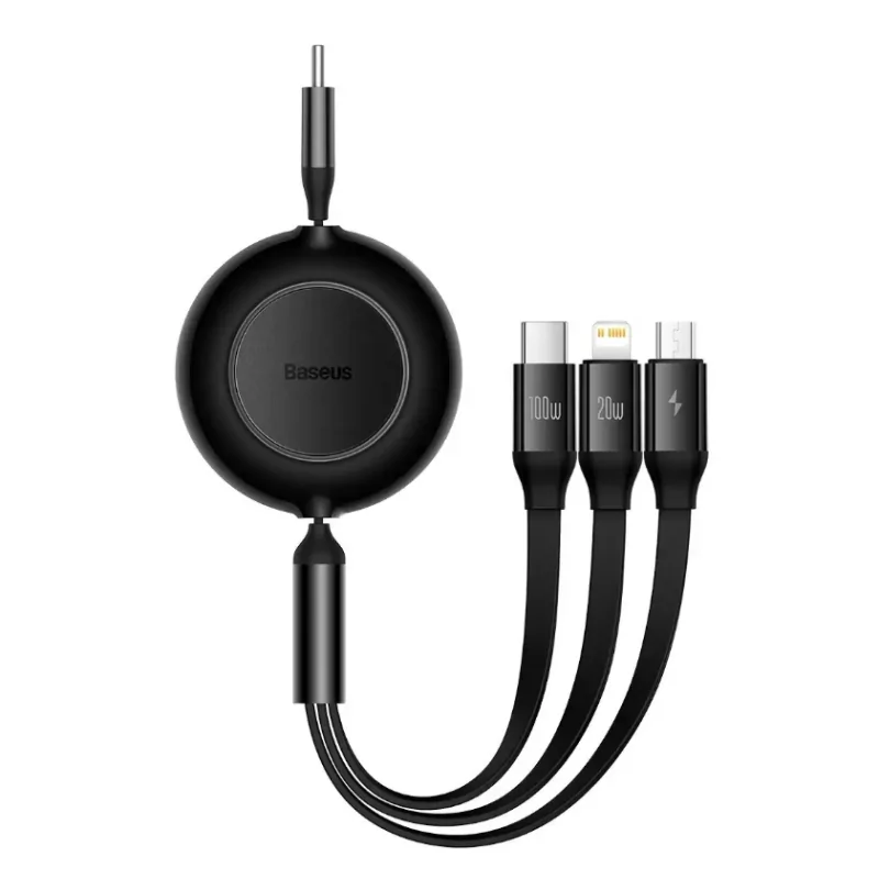Kontrolsat - Baseus Adapter - (Lightning + USB-C + MicroUSB) - 1.1M - Black Kontrolsat - Baseus Adapter - (Lightning + USB-C + MicroUSB) - 1.1M - Black