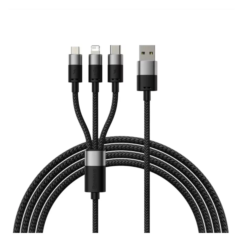 Kontrolsat - Cabo Carregamento Rápido Starspeed 3em1 1.2m Preto Kontrolsat - Cabo Carregamento Rápido Starspeed 3em1 1.2m Preto
