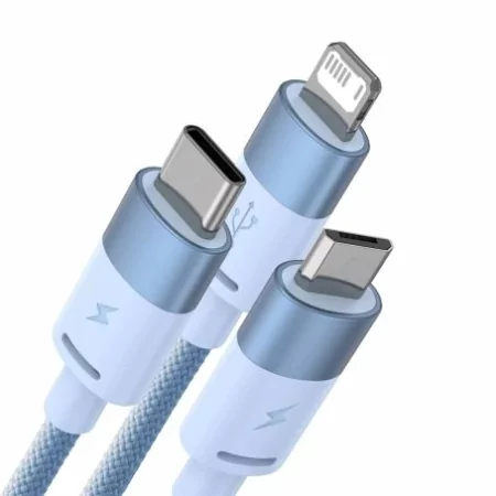 Kontrolsat - Cabo Carregamento Rápido Starspeed 3em1 Usb To M+l+c 3.5a 1.2m Azul Kontrolsat - Cabo Carregamento Rápido Starspeed 3em1 Usb To M+l+c 3.5a 1.2m Azul