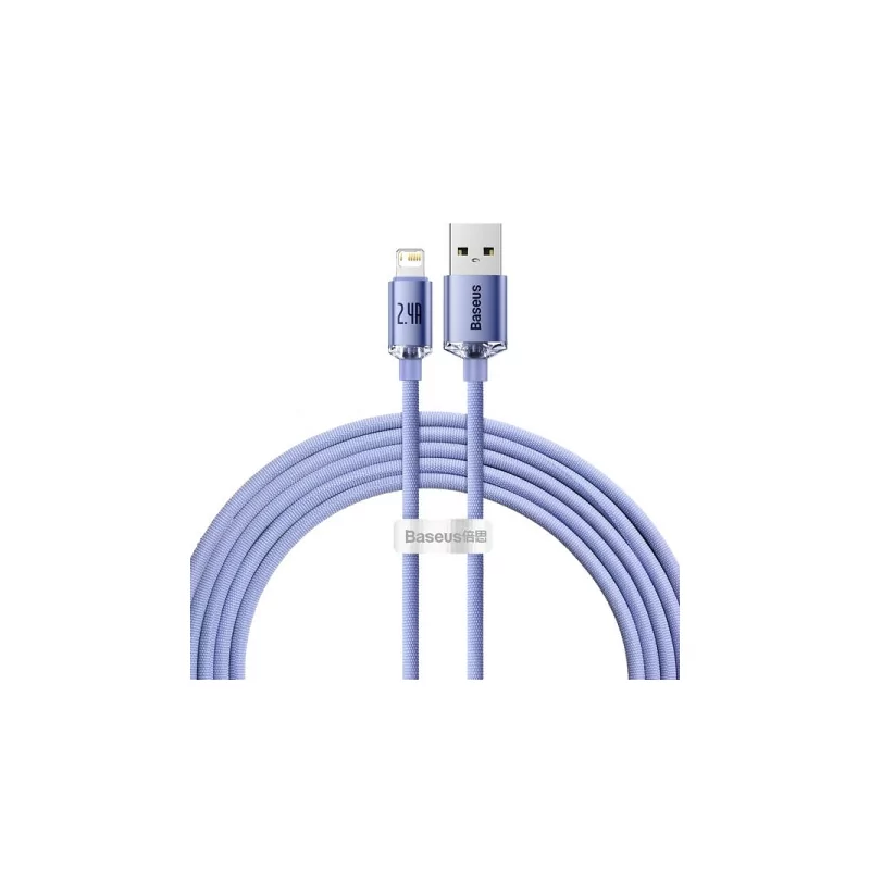 Kontrolsat - Cabo Baseus - USB-A - Lightning - 2M - Roxo Kontrolsat - Cabo Baseus - USB-A - Lightning - 2M - Roxo