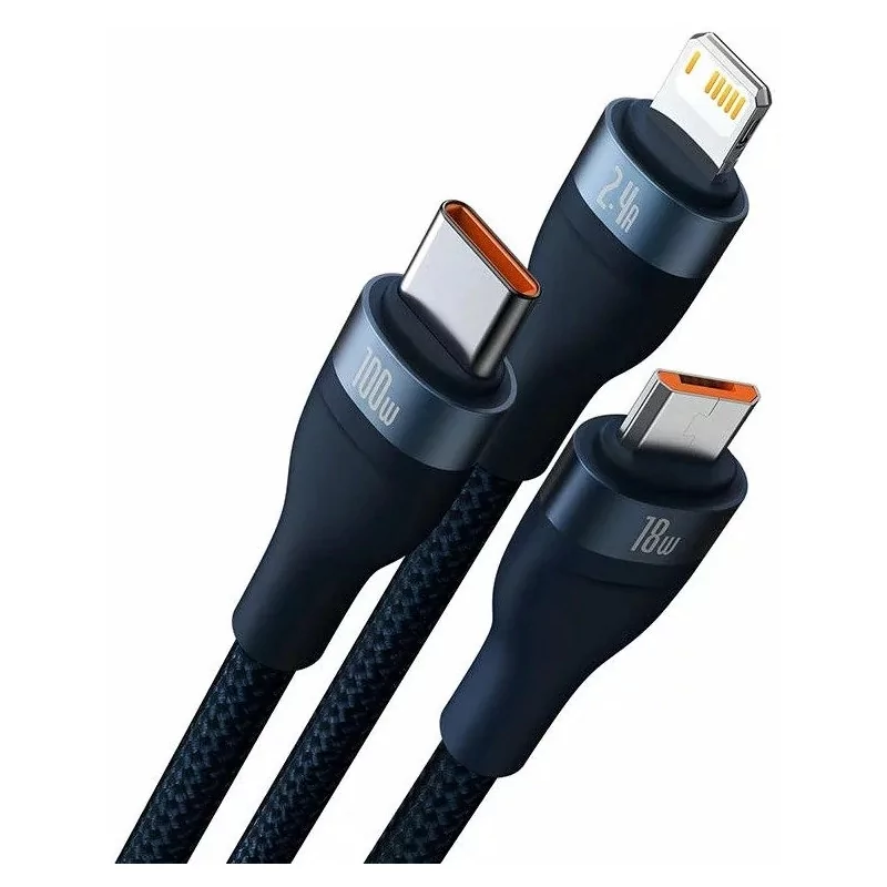 Kontrolsat - Baseus Flash Lightning PD 100W 1.2m Cable - Blue