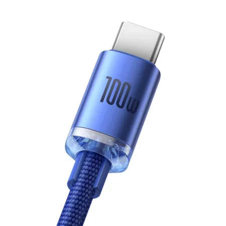 Kontrolsat - Cabo Baseus Crystal Shine 100W 1.2m - Azul Kontrolsat - Cabo Baseus Crystal Shine 100W 1.2m - Azul
