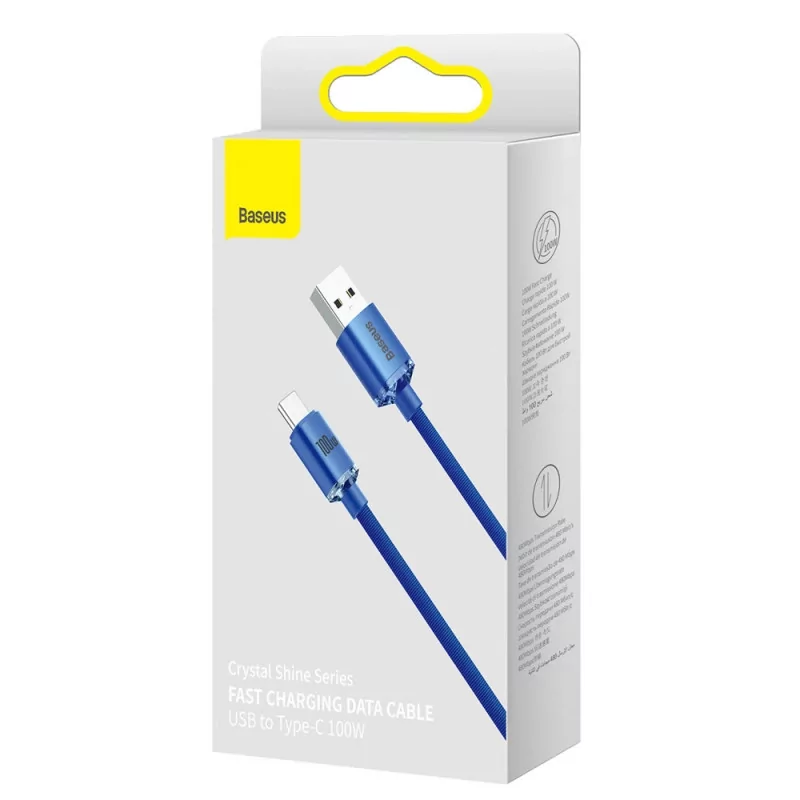 Kontrolsat - Baseus Crystal Shine 100W 1.2m Cable - Blue