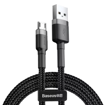 Kontrolsat - Cabo Usb Cafule For Micro 2.4a 0.5m Gray+black Kontrolsat - Cabo Usb Cafule For Micro 2.4a 0.5m Gray+black