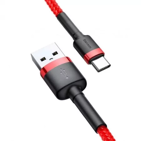 Kontrolsat - Baseus Cable - USB-A to USB-C - 3A - 3M - Red - CATKLF-U09 Kontrolsat - Baseus Cable - USB-A to USB-C - 3A - 3M - Red - CATKLF-U09