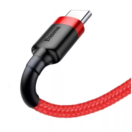 Kontrolsat - Cabo Baseus - USB-A p/ USB-C - 3A - 3M - Vermelho - CATKLF-U09 Kontrolsat - Cabo Baseus - USB-A p/ USB-C - 3A - 3M - Vermelho - CATKLF-U09