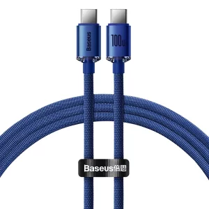 Kontrolsat - Baseus Crystal Shine PD 100W 1.2m USB-C Cable - Blue